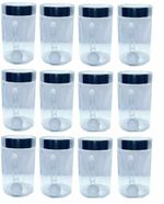 12pcs Containers Plastic Clear Spice Jars Transparent Set With Spoons 500ML