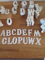 Letters Plastic White NOS 1960s 50mm High Retro #B2