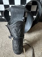 Vintage Floral Tooled Leather Western Gun Belt & Holster Size 44 Cowboy Rig 46”