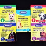 JOHNSONS ONE DOSE EASY WORMER CAT DOG ROUNDWORM & TAPEWORM WORMING TABLETS-RSPCA