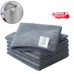 Grey Microfibre Cloths Drying Car Cleaning Cloths Lint-Free & High Absorption