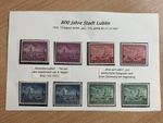 1942 German Occupation of Poland Vintage Stamps.800 Years of  Lublin. 8 pcs,mint