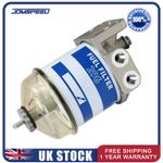 New Universal Single Diesel Fuel Filter Assembly w/ Water Separator Glass Bowl