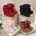 Baby Winter Plush Snow Boot, 0-18M Girls Bow Soft Sole Non-Slip Shoe