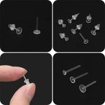 100× Clearplastic/Acrylic Transparent/Clear Earrings Work/School Invisible Stud