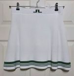 J.Lindeberg Frida Skirt White Stripe Knitted Size M UK 10-12 With Inner Shorts