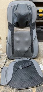 HoMedics Massage Cushion Remote Control Back & Neck Corded Grey/Black