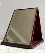 Antique 19th C Leather Cased Folding Gentlemen' Campaign/Travel Bevelled Mirror