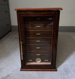 Adorini Wooden Cabinet Cigar Humidor with Glass Door, Drawers/Trays & Hygrometer