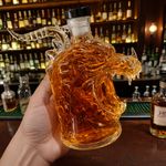 Mini Real Glass Whiskey Display Bottle Dragon Head Drinks Liquor Decanter 300ml