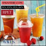 Disposable Smoothie Cups Dome Lids – 8oz, 10oz, 12oz, 16oz Reusable RPET