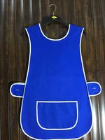 LADIES WOMEN TABARD APRON DARK ROYAL BLUE  OVERALL KITCHEN CLEANING POCKET 