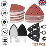 127Pcs Oscillating Tool Sanding Pad Set Triangle Finger Sandpaper for DeWalt