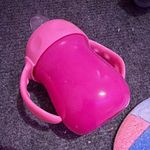 Pink 150ml Plastic Baby Sippy Cup with Handles, Standard Sippy Spout 6m+