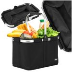 Shopping Bag Shopping Basket Foldable Aluminium Frame 30L 15kg Picnic Basket ...