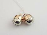 Falconry, Dog, Cat Bells Two Tensile Acorn Bell Pair (Nickel Bottom & Brass Top)