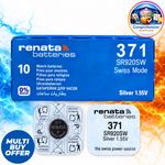 Renata Watch Battery 371 SR920SW Swiss Longest expiry