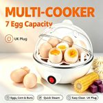 Egg Boiler Cooker Poacher Steamer Electric Fast Boiled Eggs White UK Plug