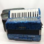 YAMAHA Accordion T-32B Blue 32 Keys Sound Tested with shoulder strap Japan AJ214