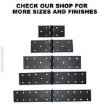 Backflap Strap Hinge Heavy Duty Powder Coated Tee Door Gate Box Shed BLACK 1pcs