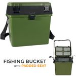 Tackle Box seat bucket box camping fishing basket boating with back pack bucket