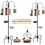 Metal Complete Bird Feeding Station 4 Feeders Stand Garden Wild Birds Feeders