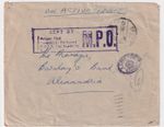 WW2 Egypt Private Mail MPO Cover Egypt Prepaid 72 Censored to Alexandria