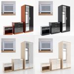 Bedroom Furniture Set Wardrobe Chest of 4 Drawers Bedside Table Storage Cabinet