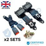 x2 Campervan Rock And Roll Bed Seat Belts E Rated 3.5m Length 30cm Webbed Buckle