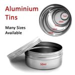 5ml - 50ml Small Round Metal Aluminium Storage Tin Jar Stash Pot Balm Cosmetic