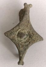RARE COMPLETE ANCIENT ROMAN BRONZE FIBULA (BROOCH) 200-300 AD. 28 mm