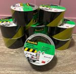 3M Hazard Warning Tape Black & Yellow striped vinyl tape 50mm W 30M L x9 Rolls