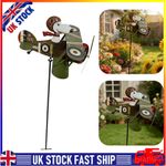 Snoopy Pilot Flying Biplane Wind Spinner - Vintage Metal Garden Windmill Decor