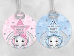 Baby Boy Girl Pram Tag Don’t Touch Keepsake Gift Present Pram Charm Car Seat