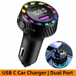 Wireless Bluetooth 5.3 FM Transmitter for Radio, USB C Fast Car Charger Adapter
