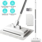Lazy Snap Grip Mini Mop Clip On Zero Touch Click Flat Mops w/ 2 Reusable Cloths