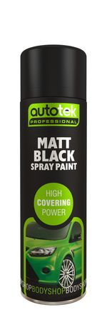 AutoTek Matt Black Multi-Purpose Aerosol Spray Paint 500ml 