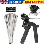 Stainless Steel Cable Tie Gun Zip Metal Tie Wrap Tool Wear Resistance Durable UK