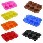 Cup Cake 6 Muffin Bun Fairy Cakes Yorkshire Pudding Tray Silicon  Mould 2PK