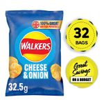 Walkers Crisps Cheese Onion Snack Pack Lunch 32x32.5g Bags