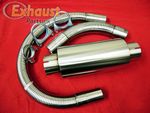 32mm 1.25" Heavy Duty Generator Exhaust Kit Inc Silencer Flexible Piping Clamps
