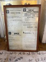 Vintage County Motor Works Garage MOT Examiner Certificate Poster 1977 Mancave