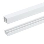 4Set White Plastic Sliding Door Track, Track for 1/8" Thick Panels (3Ft Long)