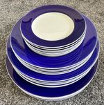 Vintage Wedgwood Bone China 24 Piece Blue White Dinner Service Made in England