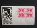 FDC, USA 1948, Francis Scott Key, "The Star Spangled Banner" Block of 4 - Rare