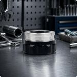 Coolant cap made of anodized aluminum with faceted handle – easy to