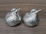Silver Plated Bird/Wren Salt And Pepper Cellars