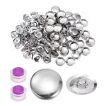 150 Sets Self Cover Button Kit 15mm Aluminum Button with 2 Tools