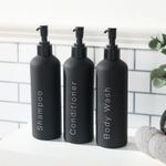 OHS Pump Bottle Dispensers 3 Pack Refillable Shampoo Conditioner Containers