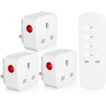 Remote Control Plug Socket, 13A/3120W Wireless Plug Switch, 50M/160Ft Operating